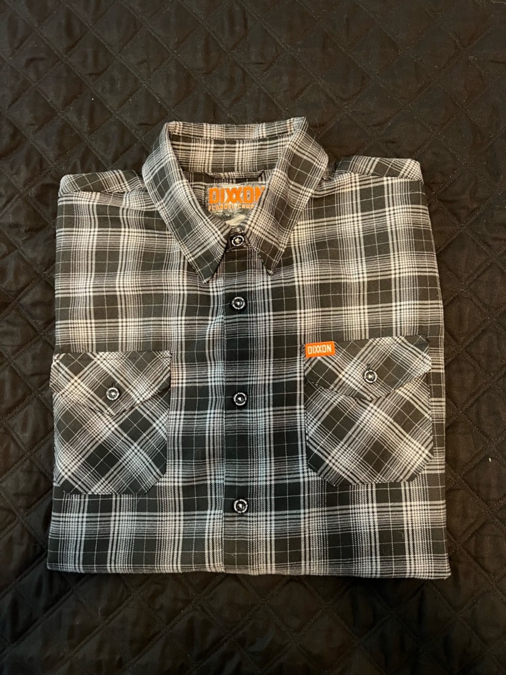 DIXXON Black & White Plaid Men's Button-Down Work Shirt